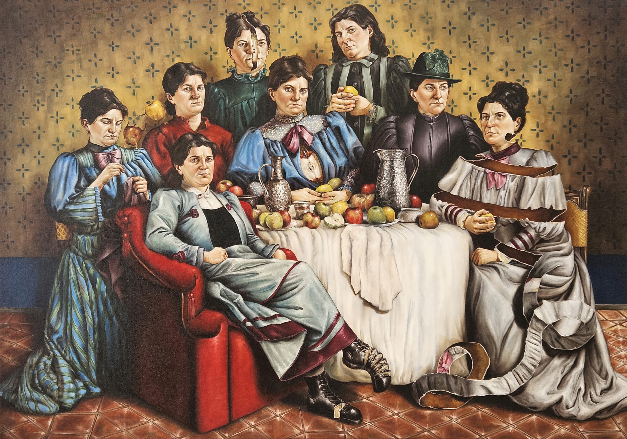 Jade Boissin_D'une pomme à l'autre_Tempera Grassa sur toile_170x120cm_2025