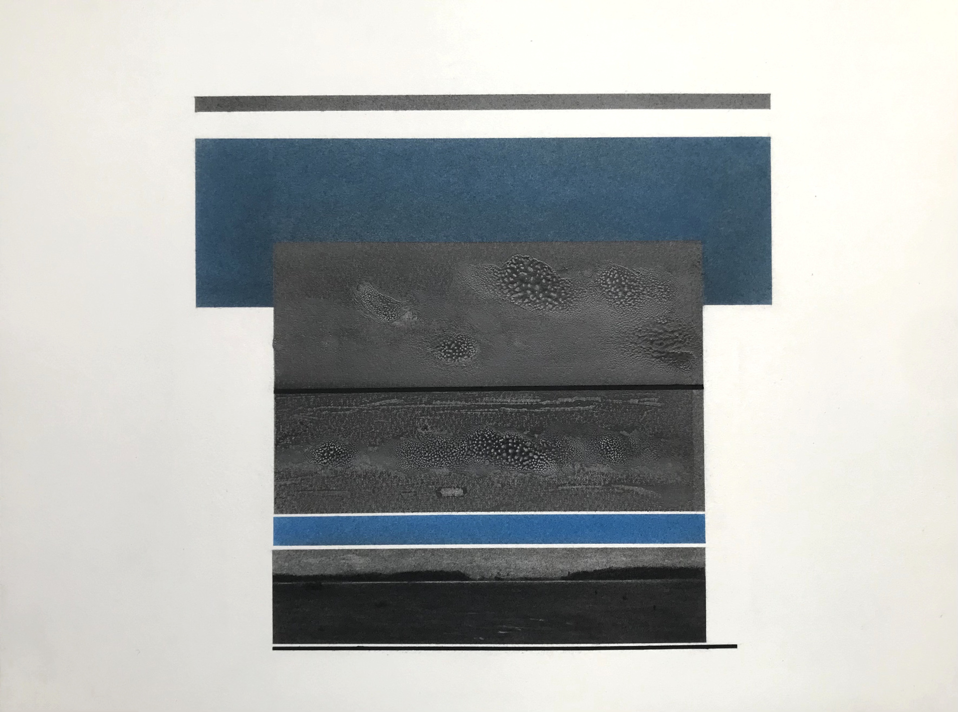 À ras mer, graphite fusain et pastel sur papier, 30x40cm 2024