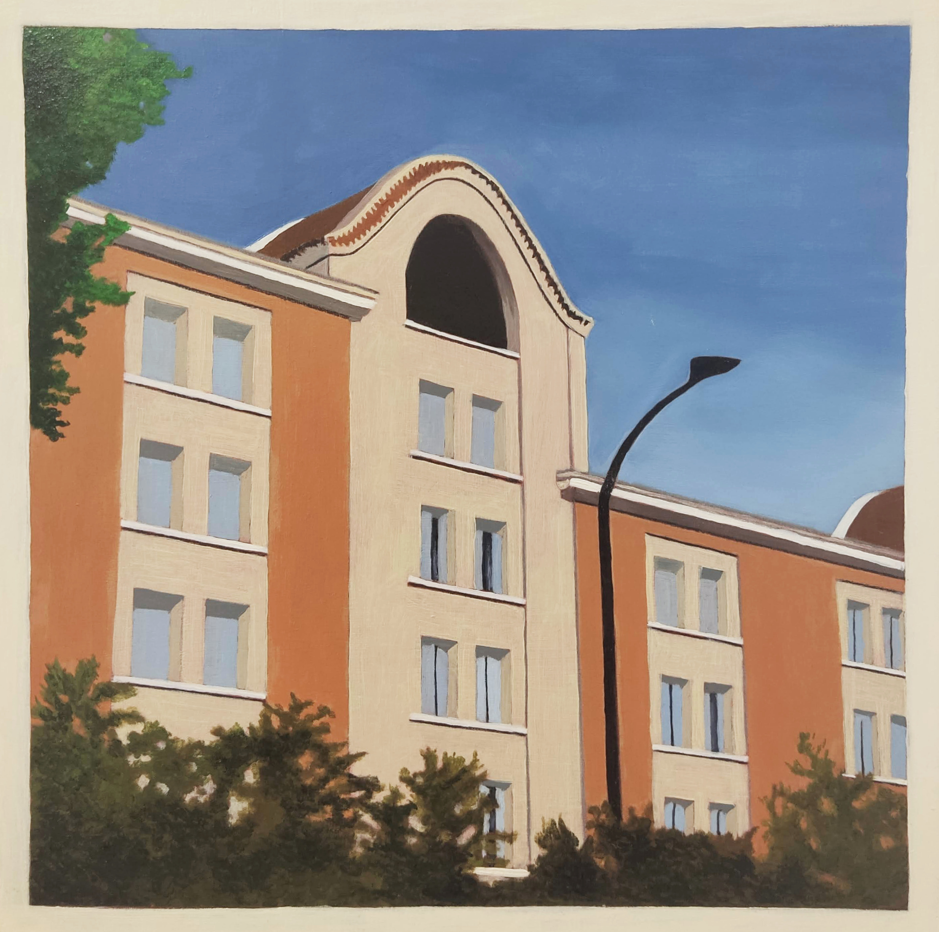 Lieu Commun La cité Gabriel Riesnert _Huile sur bois 30x30cm_2025_3