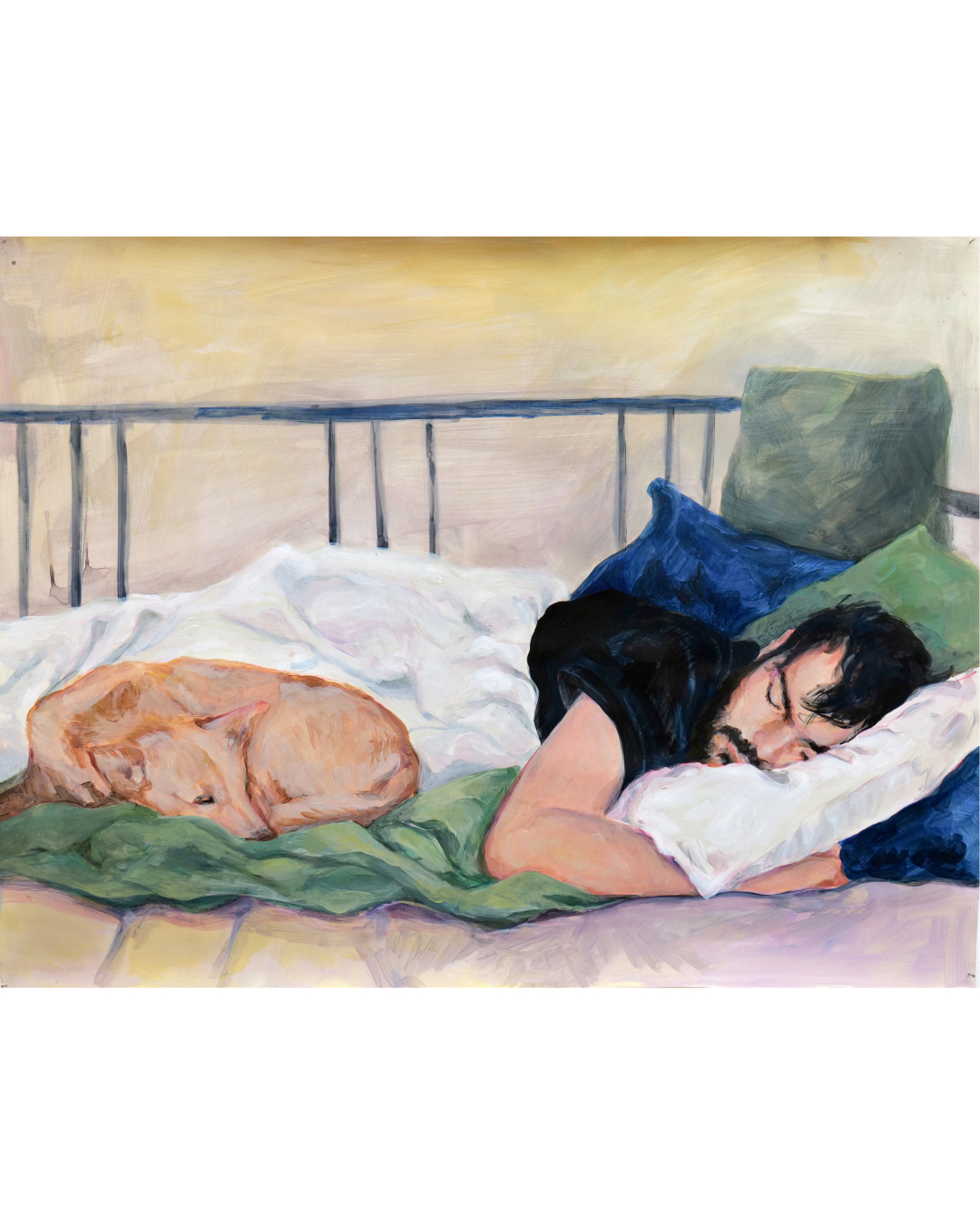 Odyssée du Banal_Lucie Lefevre_Les dormeurs_Maxime et Rani_80x100cm_Acrylique sur papier_2024