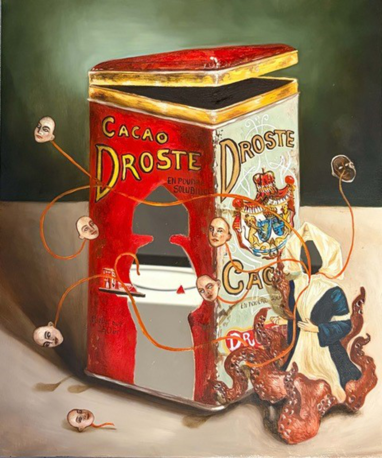 Jade Boissin_Cacao Droste_Huile sur inox_25x30cm_2026