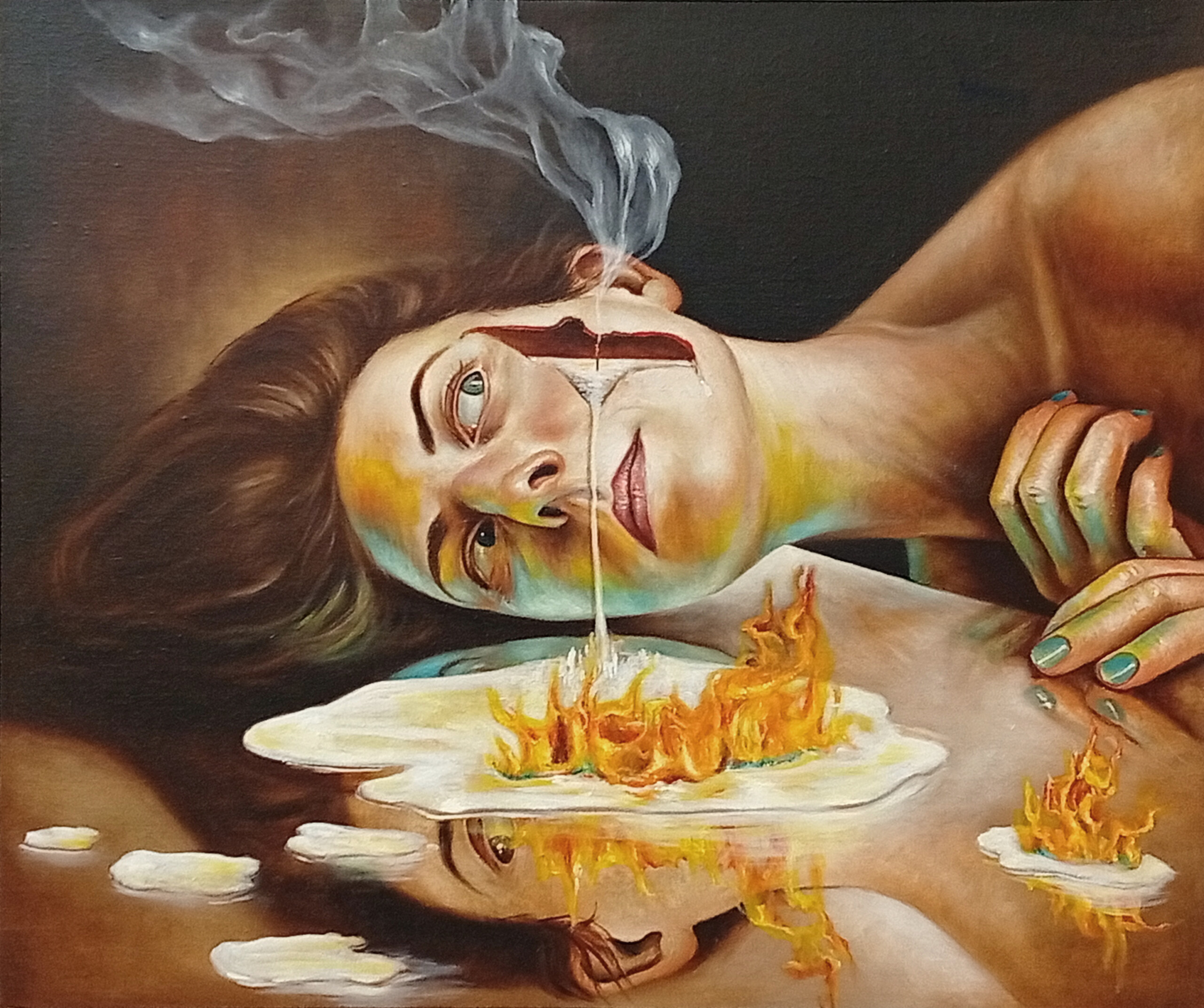 Jade Boissin_La bougie_Huile sur toile en lin_50x60cm_2026