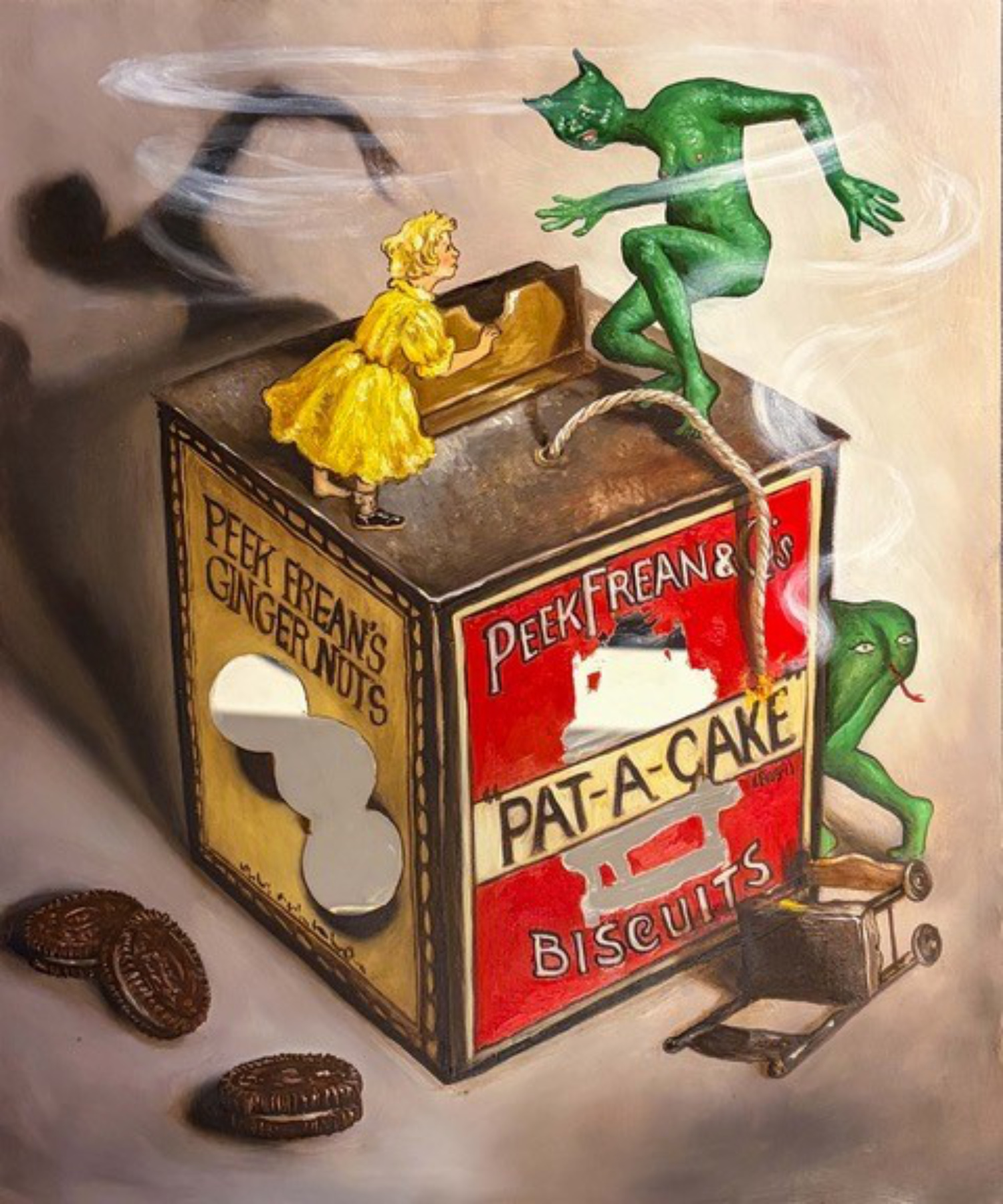 Jade Boissin_Pat a cake_Huile sur inox_25x30cm_2026