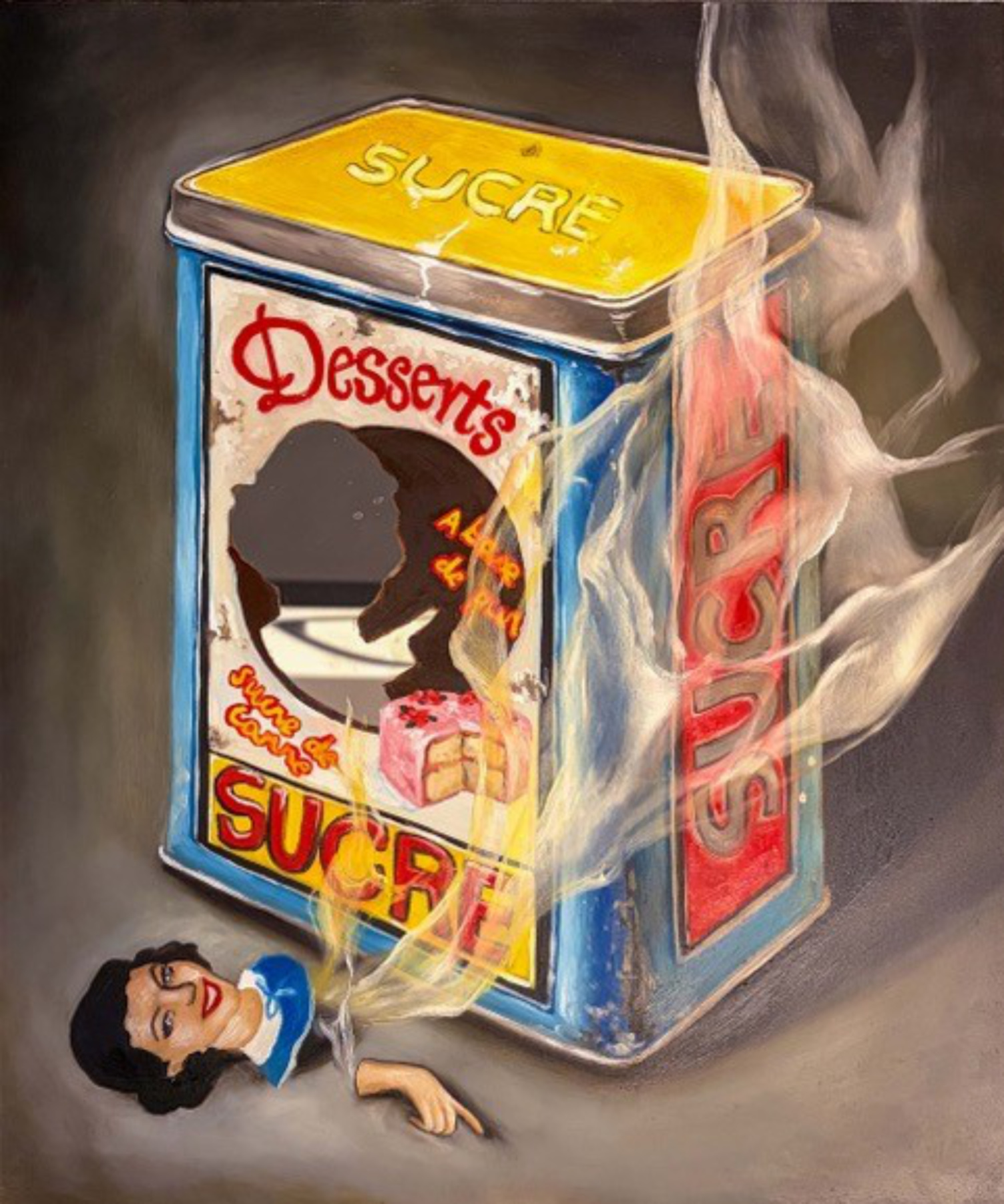 Jade Boissin_Sucre_Huile sur inox_25x30cm_2026