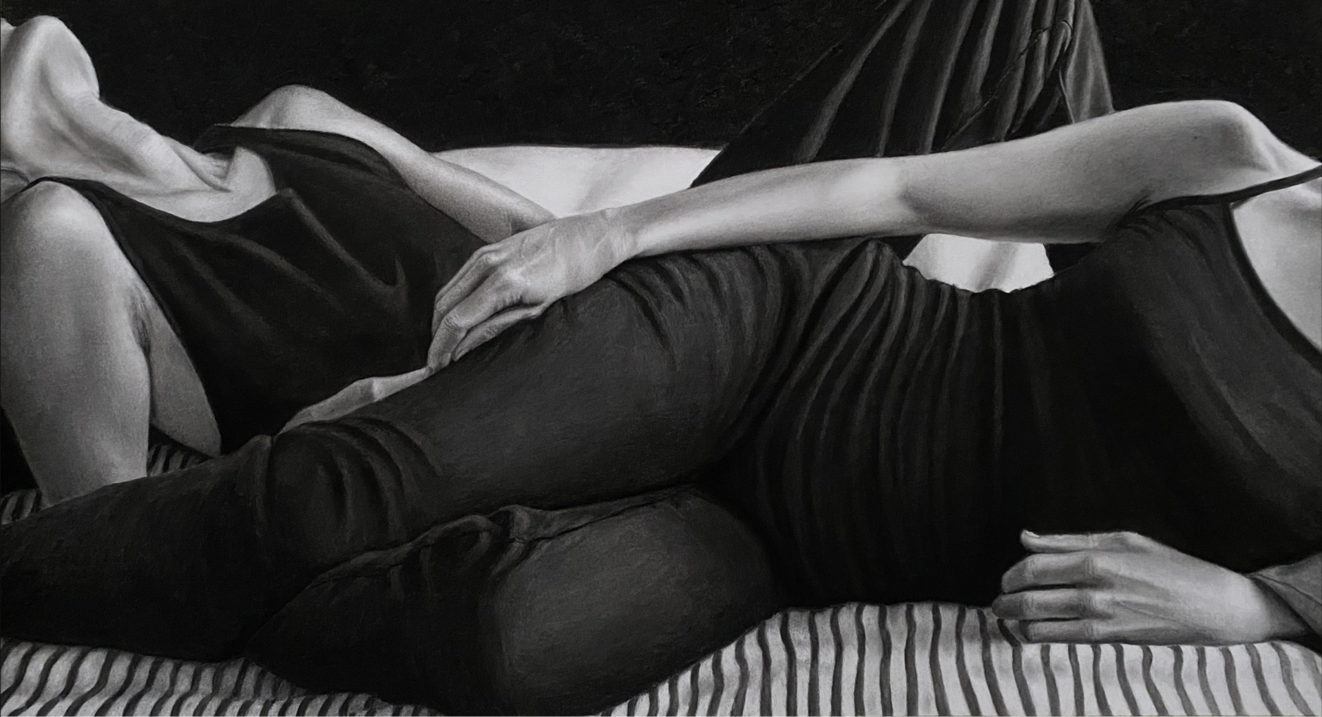 Le souffle de Venus Aurélie Sicas_Galerie Ramand_Dessin au fusain 70x100 cm_2025