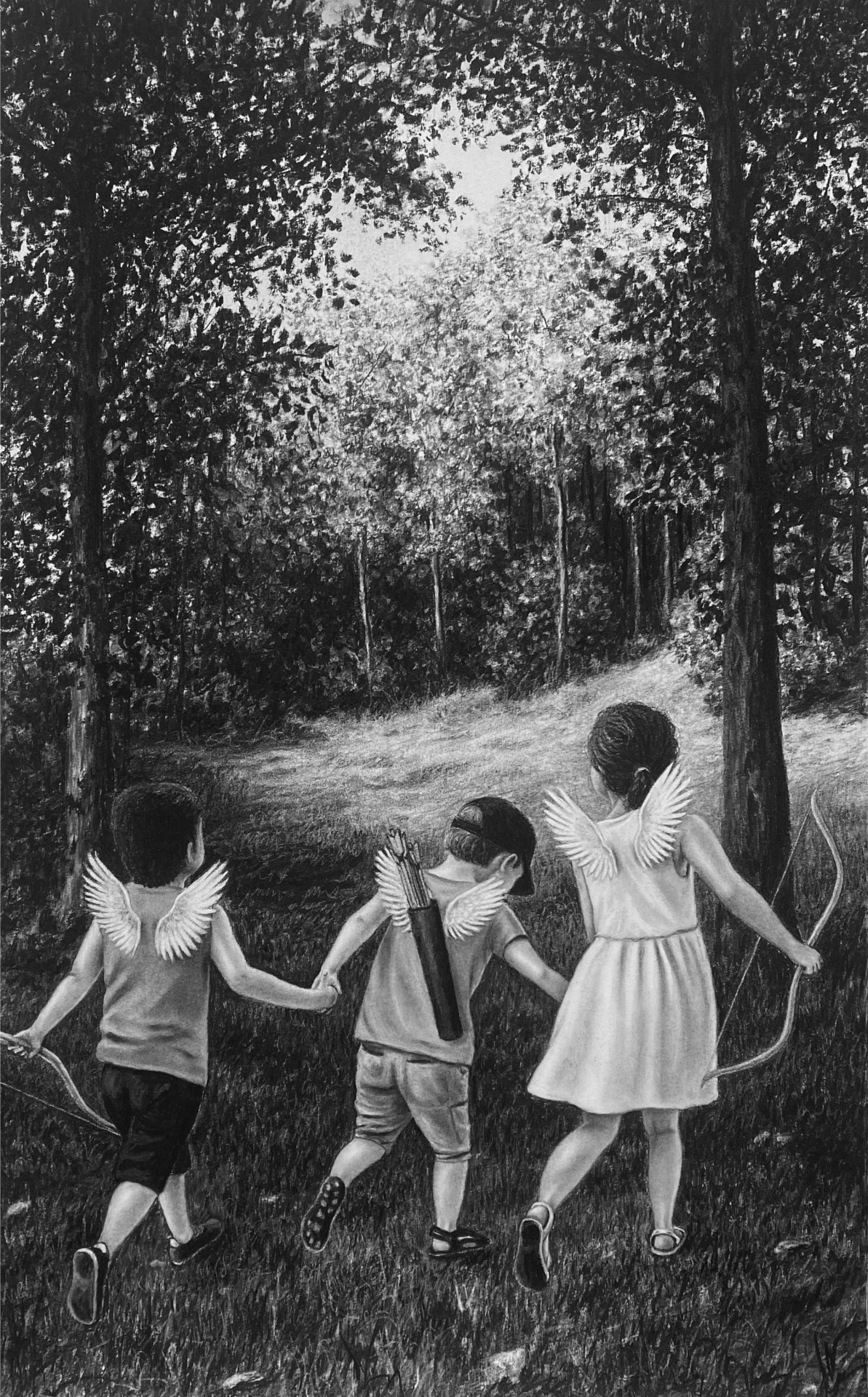 Les chemins Aurélie Sicas_Fusain sur papier_80x60cm_2026