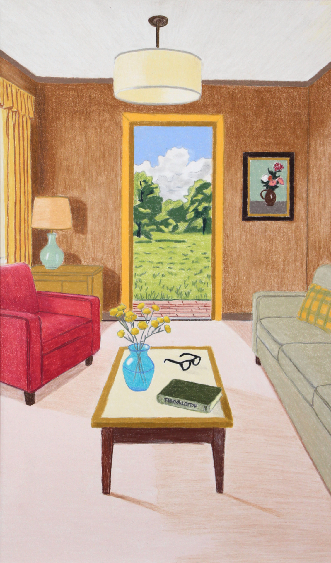 Vue sur le jardin Gabriel Riesnert_Dessin sur papier_50x30cm_2026